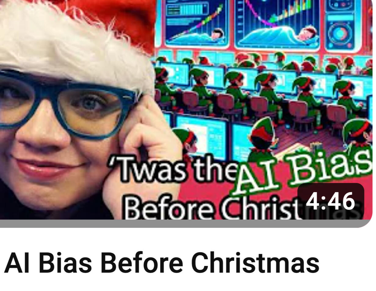 a youtube video screenshot with the title "The AI Bias Before Christmas"